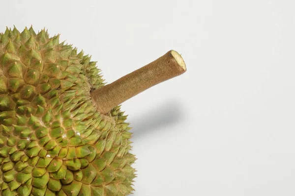 Κοντινό Πλάνο Του Durian Λευκό Φόντο — Φωτογραφία Αρχείου