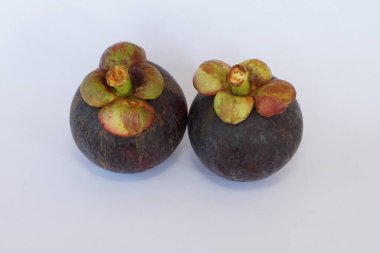 mangosteen fruits on the white background