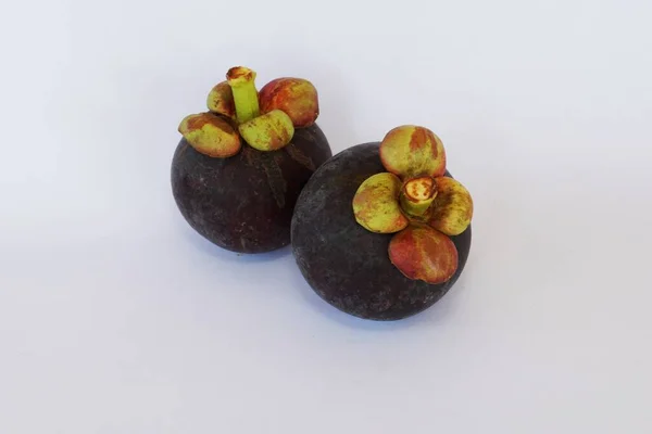 Mangosteen Ovoce Izolované Bílém Pozadí — Stock fotografie