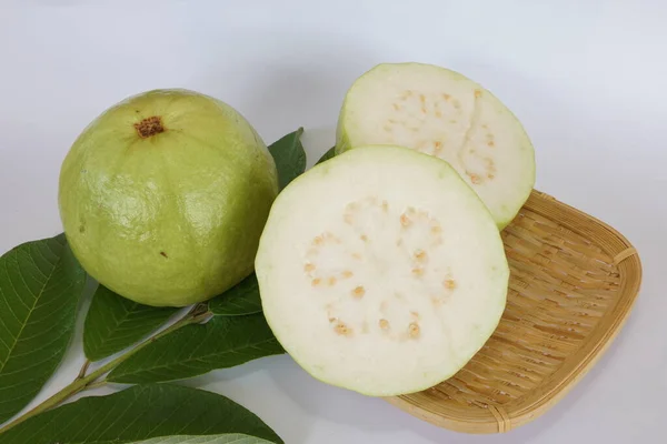 guava fruits on white background