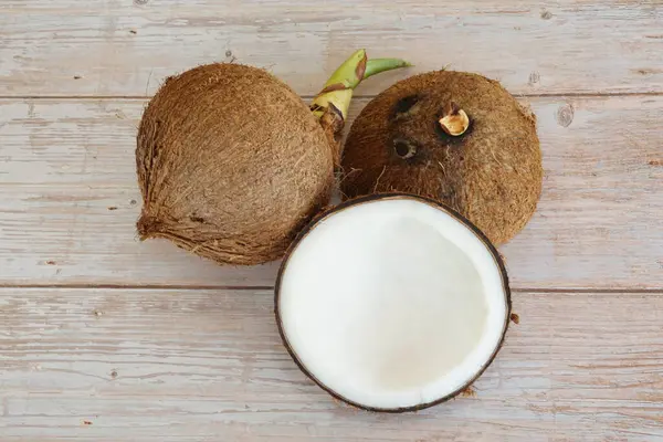 Coconut Trä Bakgrund — Stockfoto