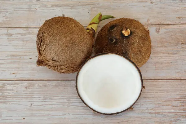 Coconut Trä Bakgrund — Stockfoto