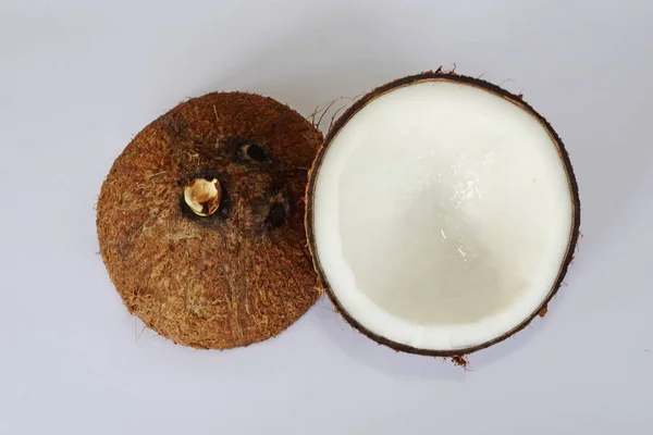Kokos Białym Tle — Zdjęcie stockowe