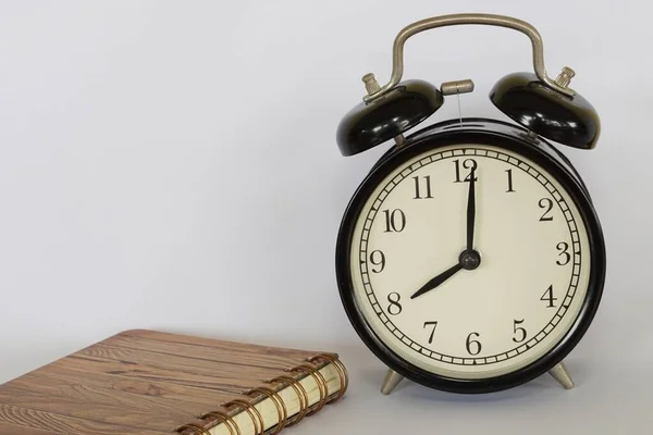View Alarm Clock Diary Book — Fotografia de Stock