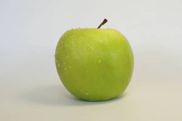 Close Green Apple White Background — Stock Photo, Image