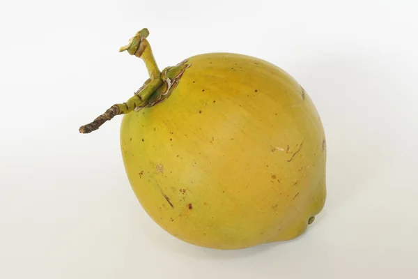 Jong Kokosfruit Geïsoleerd Witte Achtergrond — Stockfoto