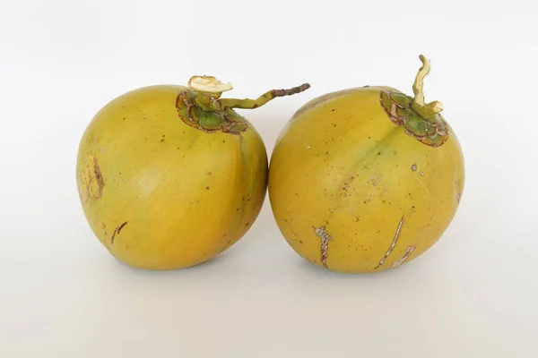 Jong Kokosfruit Geïsoleerd Witte Achtergrond — Stockfoto