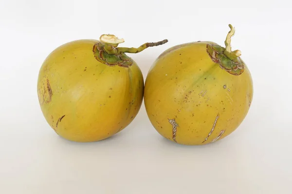 Ung Kokosfrukt Isolerad Vit Bakgrund — Stockfoto