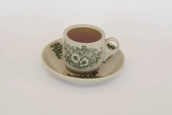 Чашку Чая Белом Фоне — стоковое фото