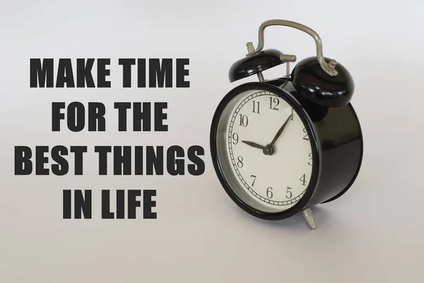 Despertador Com Aspas Inspiradoras Arranja Tempo Para Melhores Coisas Vida — Fotografia de Stock