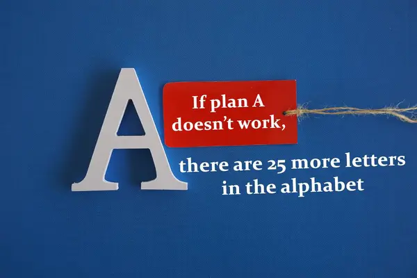 Alphabet Sur Fond Bleu Avec Texte Plan Fonctionne Pas Lettres — Photo