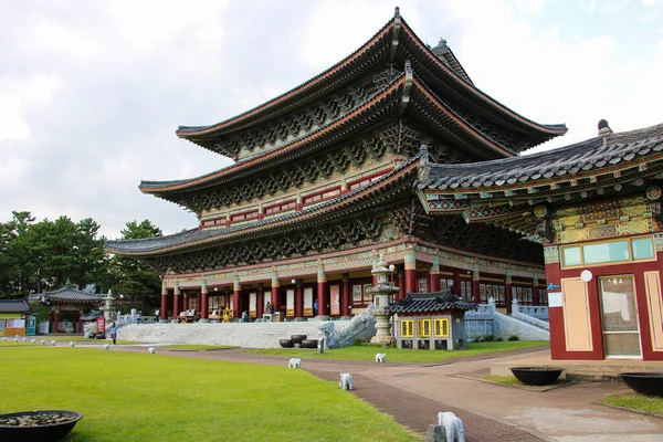 Krásná Architektura Chrámu Yakcheonsa Jeju Island Jižní Korea — Stock fotografie