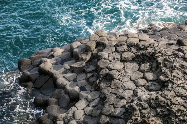 Daepo Jusangjeolli Jusangjeollidae Basalto Columnar Joints Cliffs Jeju Island South Imagen De Stock