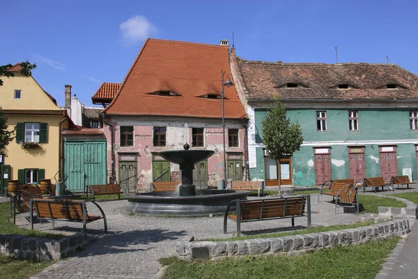 Historische Altbauten Der Mittelalterlichen Stadt Sibiu Hermannstadt Rumänien Augen Dach — Stockfoto