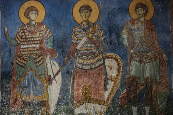Fresques Dans Église Saint Panteleimon Gorno Nerezi Macédoine Nord Église — Photo