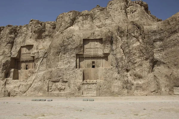 Túmulos Antigos Reis Aquemênidas Naqsh Rustam Norte Centro Administrativo Shiraz — Fotografia de Stock