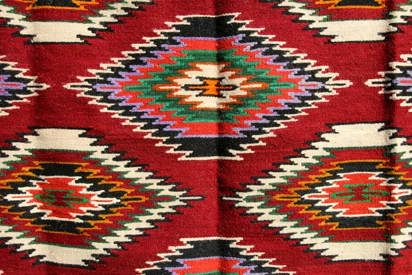 Texture Traditional Wool Carpet Geometric Pattern Arabic Style Albani — Fotografia de Stock