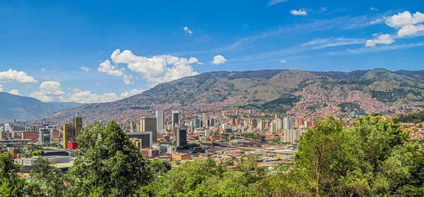 Panoramatické Město Medellin Údolí Aburra Antiokvia Kolumbie Royalty Free Stock Obrázky