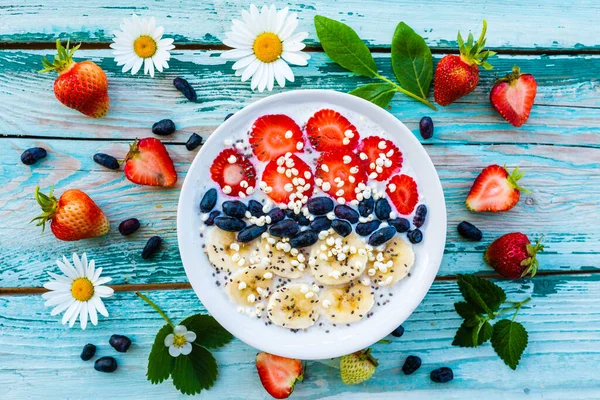 Desayuno Saludable Delicioso Gachas Con Fruta Fresca —  Fotos de Stock