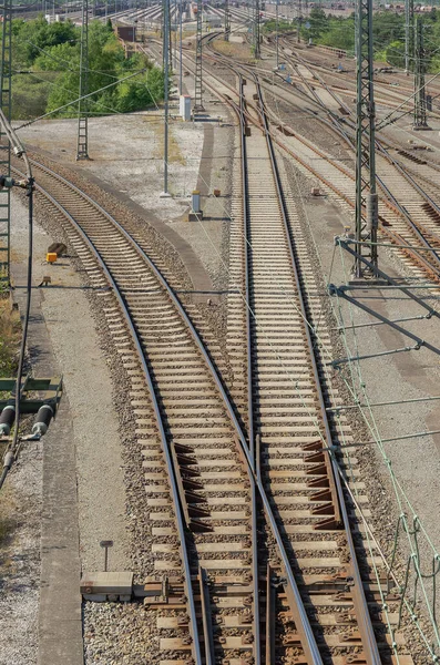 Railway Tracks Running Perspective Royalty Free Stock Images