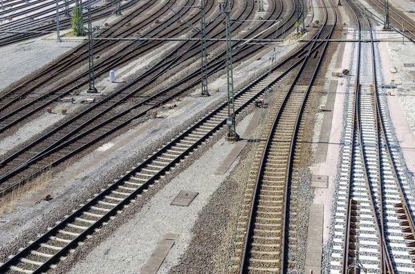 Railway Tracks Running Perspective Stock Image