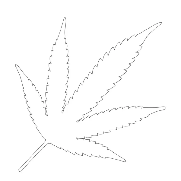 Feuille de marijuana unique — Image vectorielle