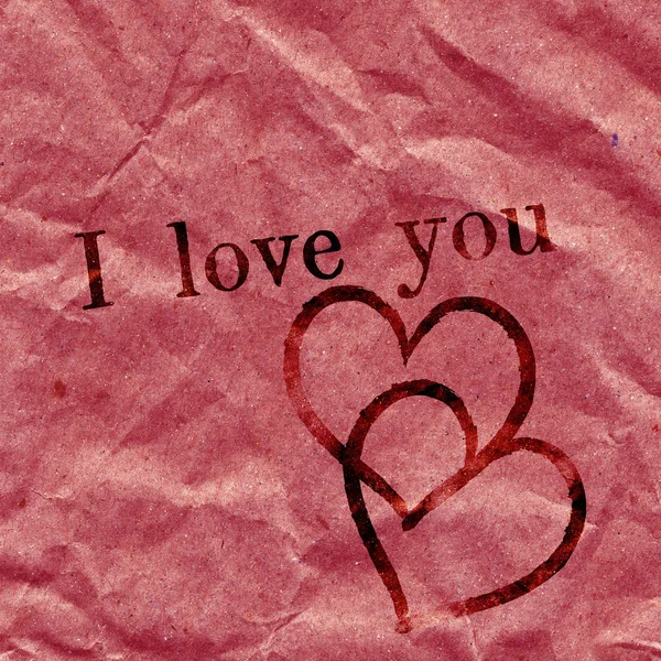 Un mensaje de San Valentín en papel marrón —  Fotos de Stock
