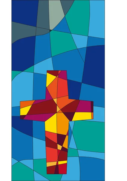 Croix en mosaïque — Image vectorielle