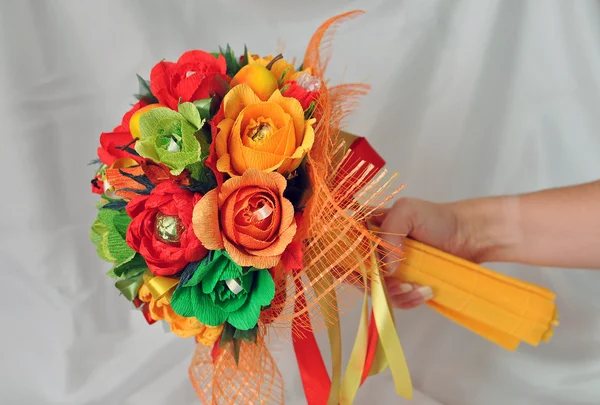 Bouquet of sweets at arm\'s length