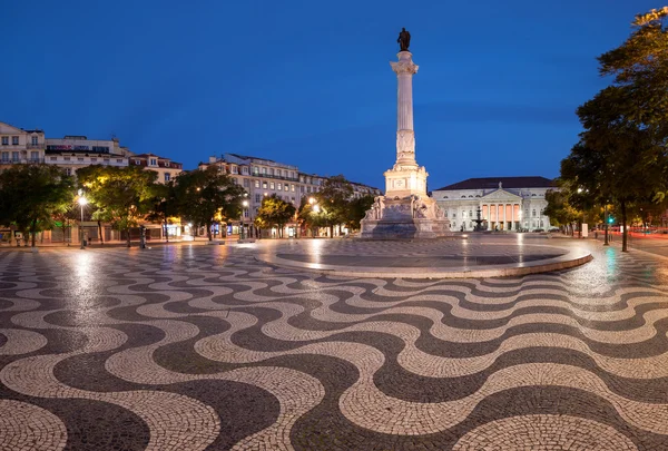 Panorama van Rossio plein in Lissabon — Stockfoto