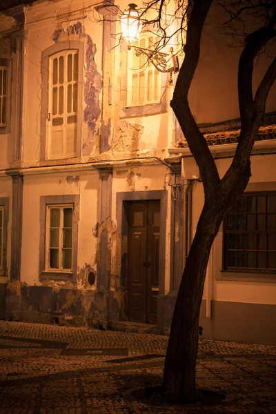 Street of old european town at night — Stock Photo, Image