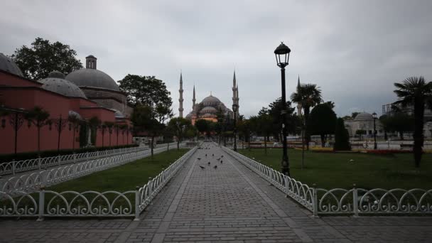 Το Μπλε Τζαμί (Sultanahmet) στην Κωνσταντινούπολη Τουρκία — Αρχείο Βίντεο