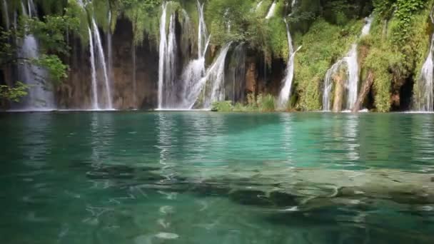 Tropical green summer waterfall — Stock Footage Tropical green summer waterfall Stock Video