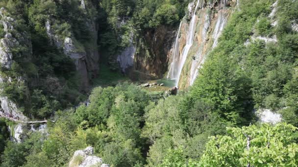 Seekaskaden. Plitvicer Seen, Kroatien — Stockvideo