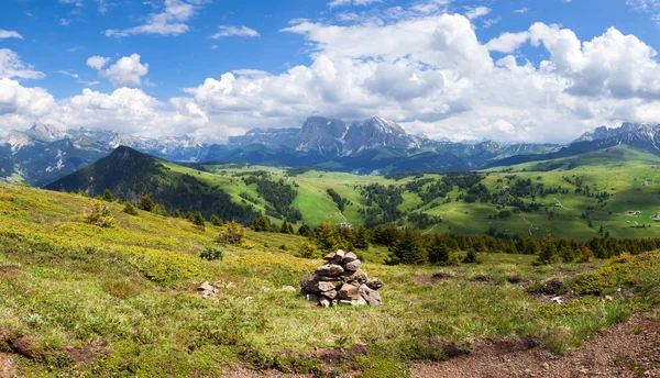 阿尔卑斯山夏季景观全景图 — 图库照片