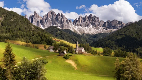 Panorama of Geisler (Odle) Dolomites Group — Stock Photo, Image