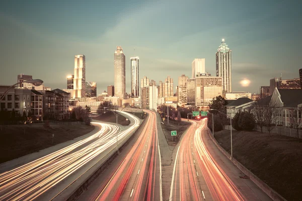 Vintage-Stil Bild der Skyline von Atlanta — Stockfoto
