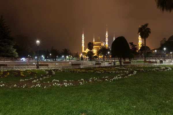 Mosquée bleue Sultanahmet la nuit — Photo