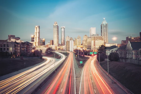 Vintage style photo of Atlanta skyline — Stock Photo, Image