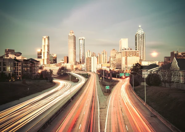 Vintage style image of Atlanta skyline — Stock Photo, Image