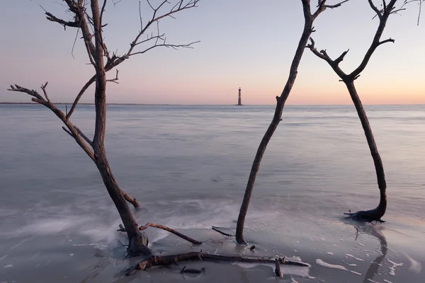 Morris Island vuurtoren bij zonsopgang — Stockfoto