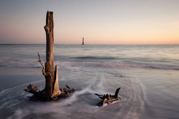 Morris Island Lighthouse w sunrise — Zdjęcie stockowe