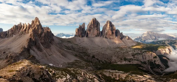 Panorama of Tre Cime and Monte Paterno — Stock Photo, Image