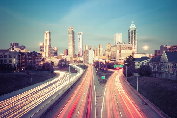 Retrostil foto av Atlanta skyline — Stockfoto