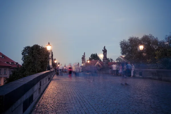 Charles Bridge at dusk — Stock Photo, Image