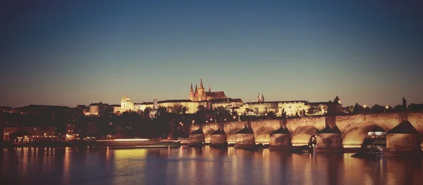 Stylu Vitage panoramę Pragi stare — Zdjęcie stockowe