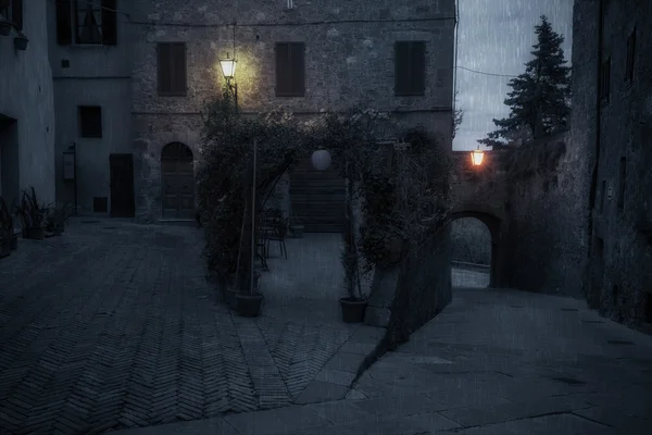 Vieille rue européenne après la nuit — Photo