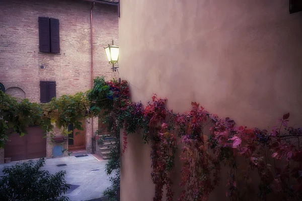 Old European street after dark — Stock Photo, Image