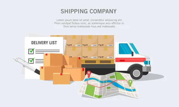 Illustration Vectorielle Une Activité Livraison Marchandises Par Camion Convient Pour — Image vectorielle