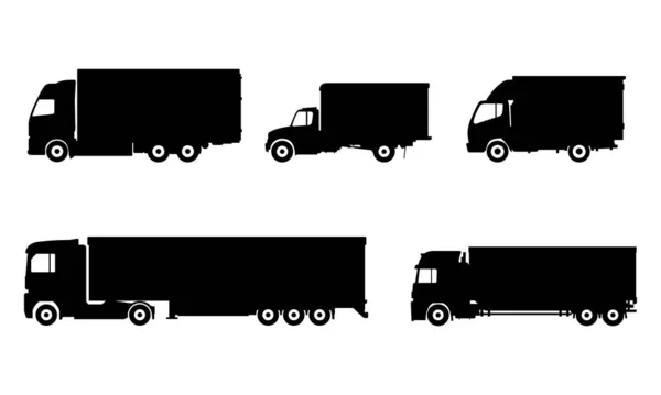 Collection Illustrations Vectorielles Icônes Camions Convient Pour Les Éléments Conception — Image vectorielle